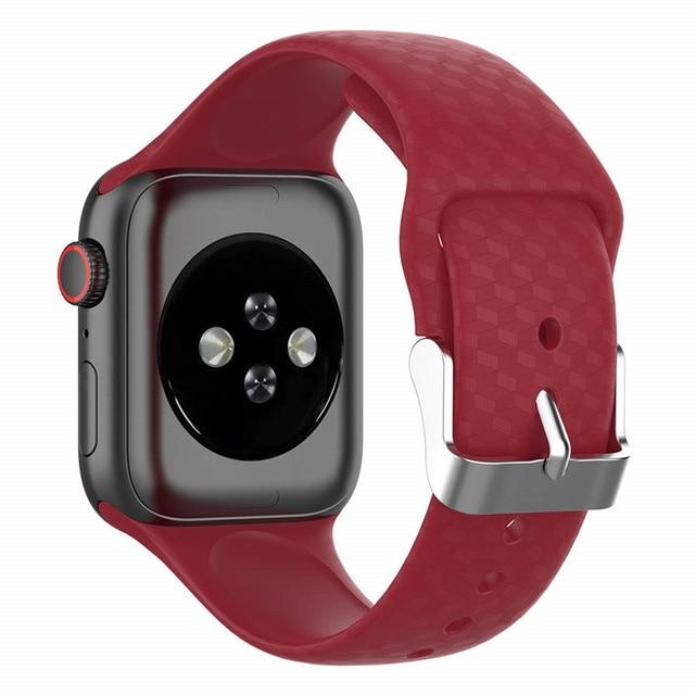 Watchbands Red / 38mm or 40mm 3D Texture Strap for Apple watch band 44mm 40mm Sport Silicone belt watchband bracelet iWatch 38mm 42mm series 3 4 5 se 6 band|Watchbands|