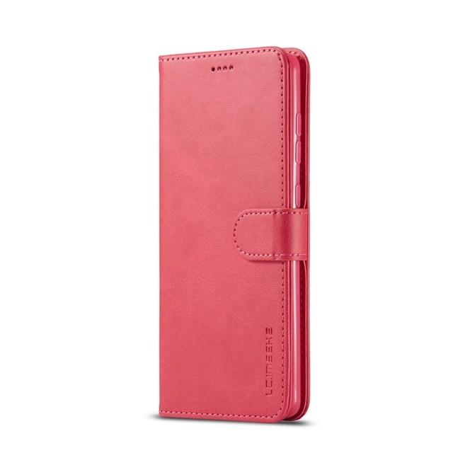Flip Cases for Samsung a01 / red Leather Case for Samsung Galaxy Ultra A01 A21 A51 A71 A81 A91 A11 A41 A70E Luxury Magneti Card Holder Wallet Cover|Flip Cases|