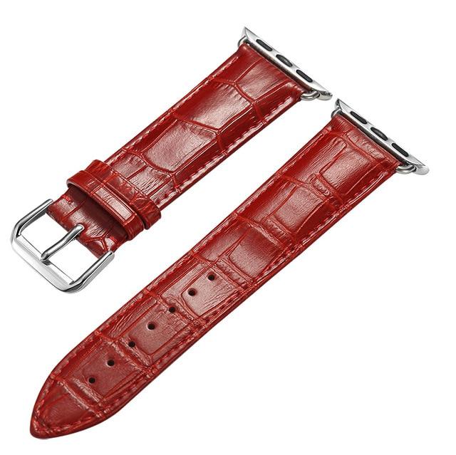 Watchbands Red / 38mm or 40mm Cow Leather bands for Apple Watch band 5 4 3 42MM 38MM 44MM 40MM Strap for iWatch series 5 4 3 2 1 Wristband loop Bracelet Belt|Watchbands|