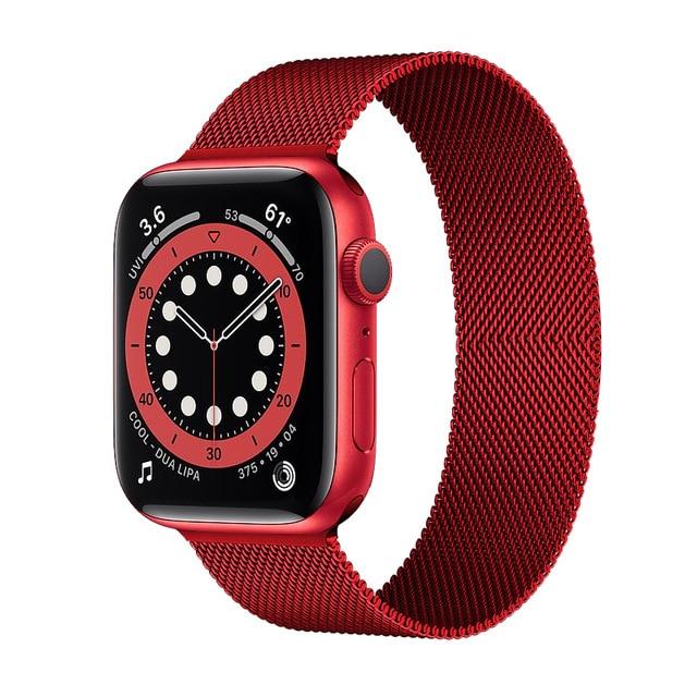Watchbands Red / 38mm or 40mm Milanese Loop Strap For Apple watch band 44mm 40mm 42mm 38mm Stainless steel Metal bracelet correa iWatch series 3 4 5 SE 6|Watchbands|