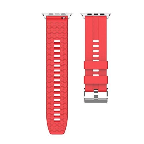 Watchbands red / 38mm Sport silicone strap for apple watch band 44mm 40mm 42mm 38mm iwatch bracelet 5/4/3/2/1 rubber metal connector watch Accessories|Watchbands|