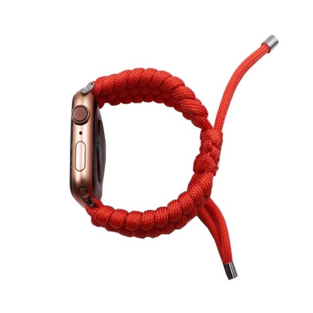 Watchbands red / 38MM or 40MM Outdoors Survival Rope Strap for Apple Watch 5 4 Band 44 Mm 40mm 42mm 38mm for IWatch Bracelet Series 5 4 3 44mm Stretchable|Watchbands|
