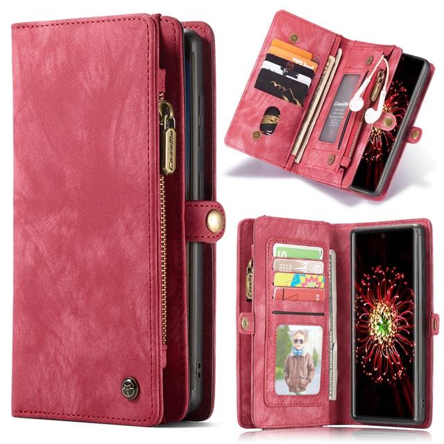 Fitted Cases red / for iph 12 Luxury Multi functional Folio Zipper Purse Wallet Leather Case For iphone 12/12pro/pro max|Fitted Cases
