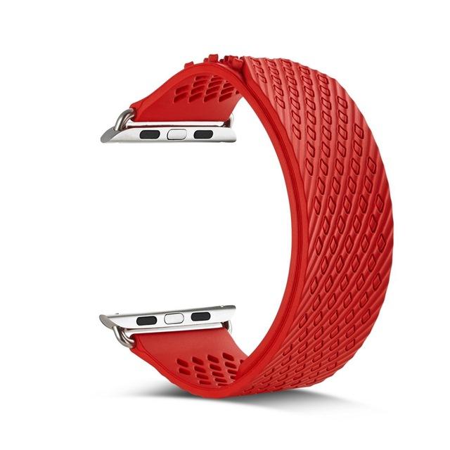 Watchbands red / 38mm silicone Sport band For Apple Watch 5 4 3 40mm/44mm iwatch series 5 4 3 2 1 42mm 38mm weave rubbers strap wrist bracelet belt|Watchbands|