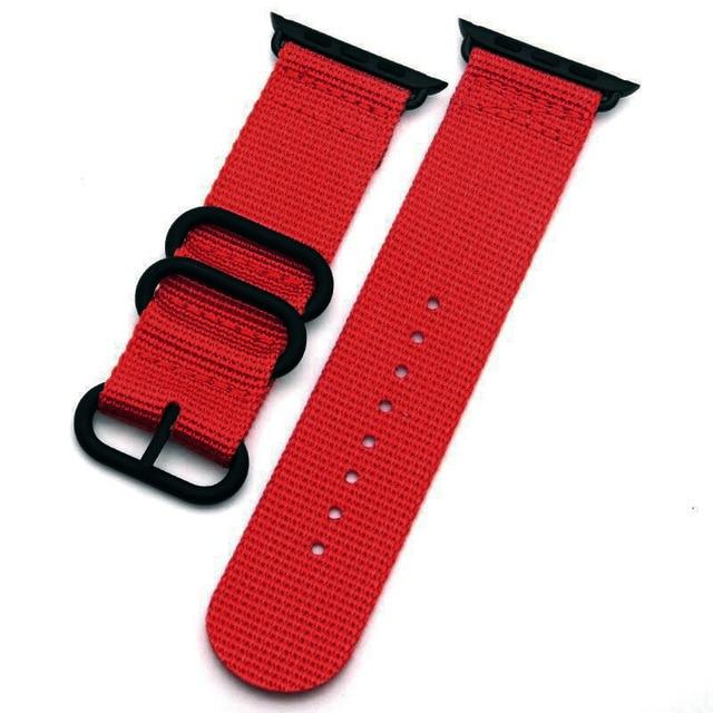 Watchbands red / 38mm or 40mm NATO strap For Apple watch 5 band 44mm 40mm iWatch band 42mm 38mm Sports Nylon bracelet watch strap Apple watch 4 3 2 1 42/38 mm|Watchbands|