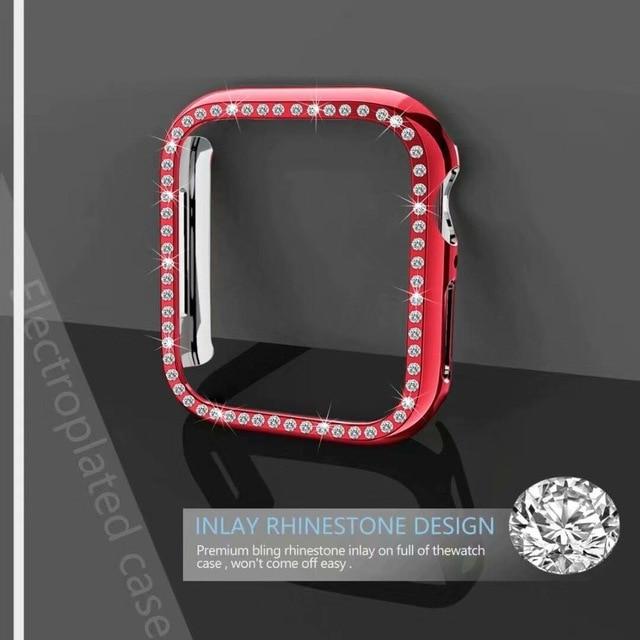 Watch Cases red / 38mm Bling Case Cover for Apple Watch 6 SE 5 4 3 44mm 40mm For Iwatch 42mm 38mm Diamond Screen Protective Cover Bumper Case|Watch Cases|