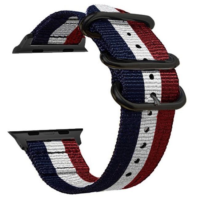 Watchbands Blue white red / For 38mm - 40mm Nylon strap For apple watch band 44 mm 30mm iwatch band 38mm 42mm rainbow Sport bracelet for apple watch series5 4 3 Accessories|Watchbands|