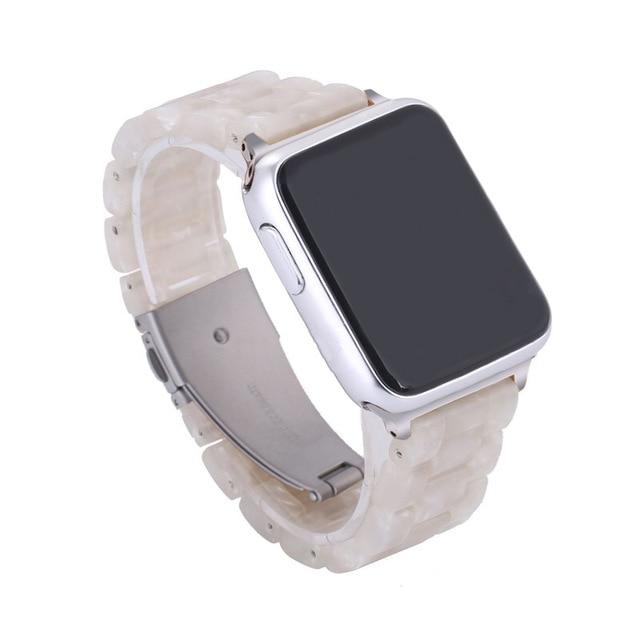 Watchbands white / 42mm or 44mm Resin Watch strap for apple watch 5 4 band 42mm 38mm correa transparent steel for iwatch series 5 4 3/2/1 watchband 44mm 40mm|Watchbands