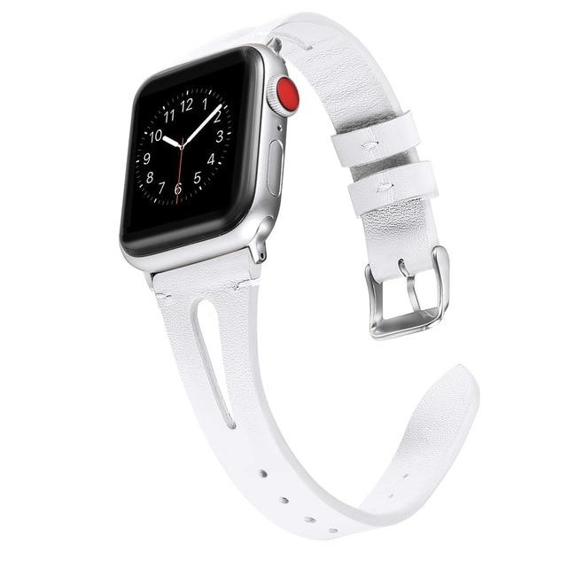 Watchbands white / 38mm Leather Bracelet For Apple Watch Band 42/38mm 44/40mm Series 6 SE 5 4 3 For Apple Watch Strap iWatch Watchband women/Men|Watchbands|