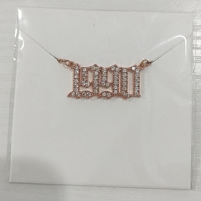 Chain Necklaces Rose Gold Color / 1985 Crystal Letter Pendant Necklace For Women Zircon Number Initial Necklace 1996 1997 1998 Year Necklace Birthday Gift Collares BFF/Chain Necklaces