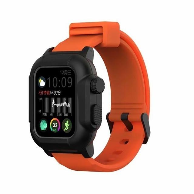 Watchbands Black Orange / 44mm Waterproof strap for apple Watch 5 band 44mm 40m iWatch band 42mm Full Protector case+Luminous bracelet for apple watch 3 4 38mm|Watchbands|