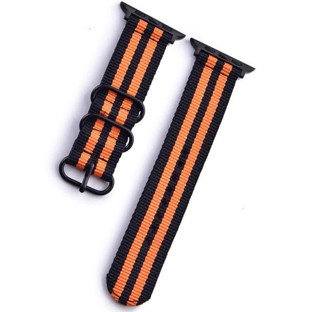 Watchbands Black Orange / 38mm or 40mm NATO strap For Apple watch 5 band 44mm 40mm iWatch band 42mm 38mm Sports Nylon bracelet watch strap Apple watch 4 3 2 1 42/38 mm|Watchbands|