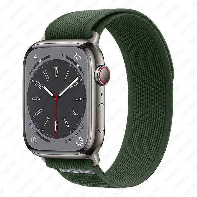 Luxury Strap For Apple Watch Ultra Band 49mm 45mm 41mm 38-40-42-44mm Leather+Nylon  Loop bracelet iwatch Series 8 7 SE 6 5 4 3