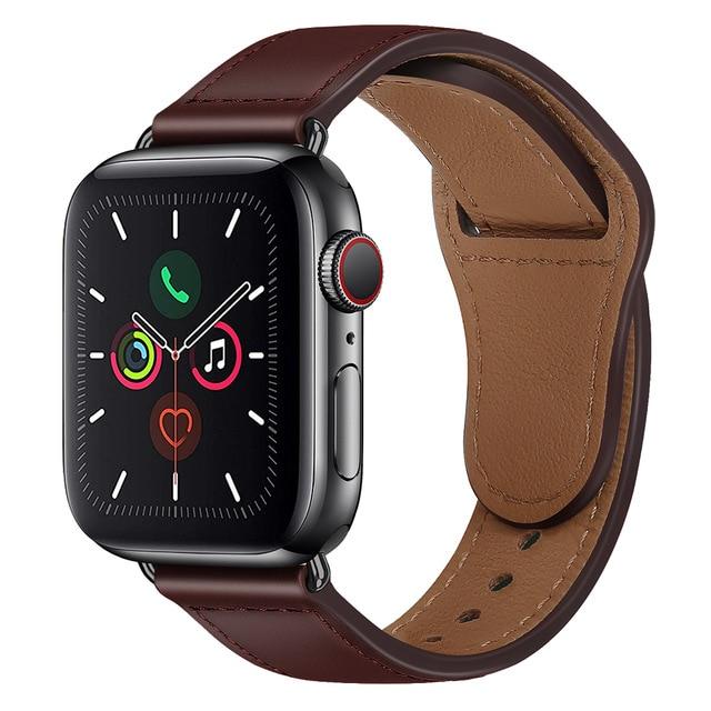 Watchbands B Red Brown / 38mm or 40mm Genuine Leather strap For Apple watch band 44 mm 40mm for iWatch 42mm 38mm bracelet for Apple watch series 5 4 3 2 38 40 42 44mm|Watchbands|