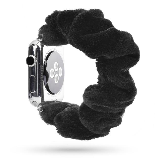 Watchbands 25  Black / 38mm or 40mm Scrunchie Elastic Watch Straps for iwatch Bracelet 6 5 4 3 40 44mm Watchband for Apple Watch 6 5 4 3 2 38mm 42mm Band Christmas|Watchbands
