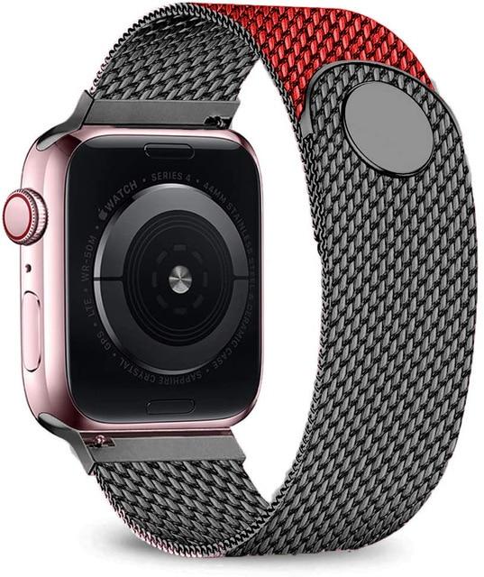 Watchbands black-red [200051424] / 38 or 40 mm Milanese loop For Apple watch band 44mm 40mm 38mm 42mm Metal belt Stainless steel bracelet iWatch band serie SE 6 5 4 3 Strap|Watchbands| -