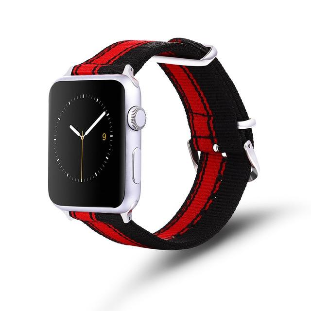 Watchbands black red / For 38MM and 40MM Soft Breathable Replacement Strap for iwatch series 4 5 40MM 44MM Sport Loop Band For Apple Watch Series 5 3/2/1 38MM 42MM Nylon|Watchbands|