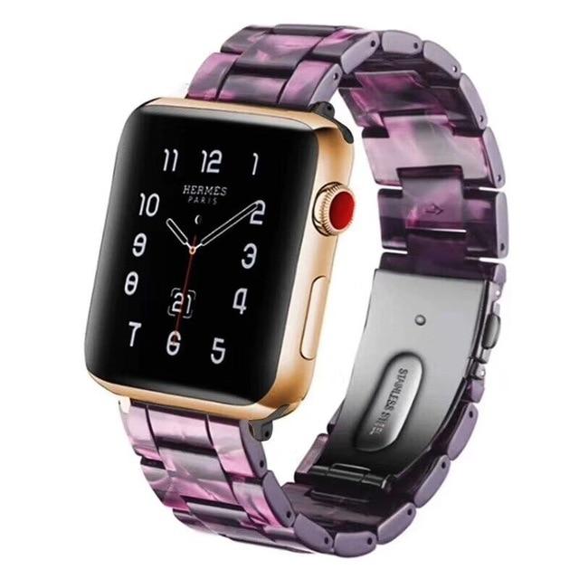 Watchbands Violet Shade / 38mm / 40mm Copy of Quality Resin Strap Imitation Ceramic Accessories watchband bracelet for apple watch series 6 5 4 Men Women Unisex iWatch 38mm/40mm 42mm/44mm