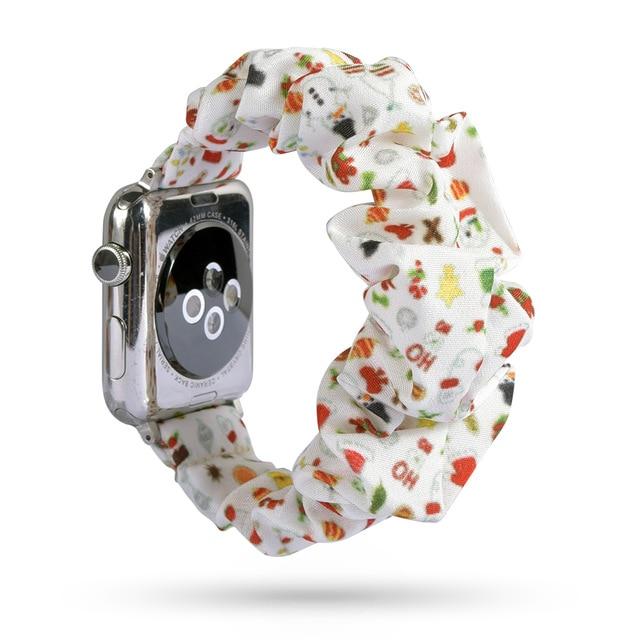 Watchbands 1 Christmas / 38mm or 40mm Scrunchie Elastic Watch Straps for iwatch Bracelet 6 5 4 3 40 44mm Watchband for Apple Watch 6 5 4 3 2 38mm 42mm Band Christmas|Watchbands