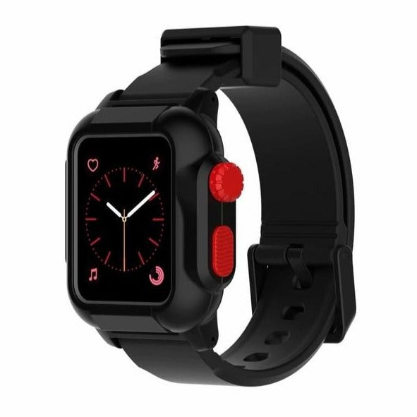 Watchbands Black Red button / 44mm Waterproof strap for apple Watch 5 band 44mm 40m iWatch band 42mm Full Protector case+Luminous bracelet for apple watch 3 4 38mm|Watchbands|