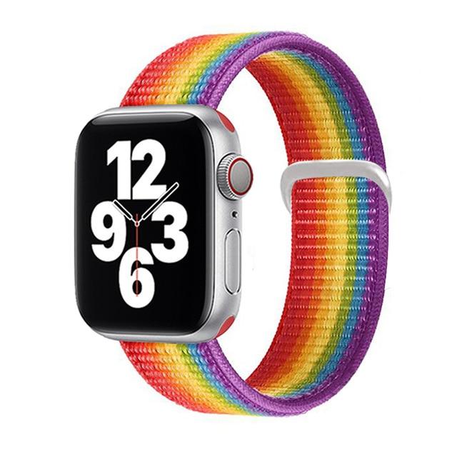 Watchbands 53 rainbow / for 38mm 40mm Sport loop strap for Apple Watch band 40mm 44mm iwatch sereis 6 5 nylon smartwatch bracelet iWatch apple watch 3 band 42mm 38mm|Watchbands|