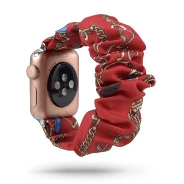 Watchbands Nautical Red / 38MM or 40MM Scrunchie Elastic Watch Band for Apple Watch 5 4 Band 38mm/40mm sport nylon strap 42mm/44mm Series 5 4 3 2 1 Bracelet Fabric