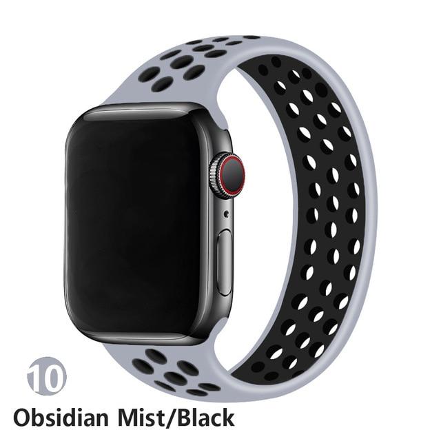Watchbands obsidian black / 38mm or 40mm / S Strap for Apple Watch Band 44mm 40mm 38mm 42mm watchbands Elastic Belt Silicone bracelet Solo loop for iWatch Series 3 4 5 SE 6|Watchbands|