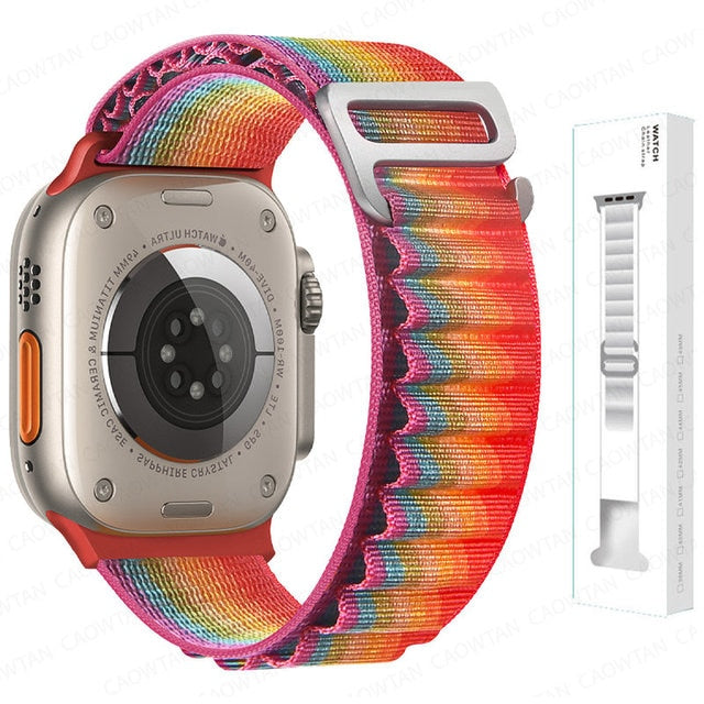 Loop Strap for Apple Watch Ultra Band 49mm 45mm 41mm 44mm 40mm 42mm 38mm Nylon Bracelet Iwatch Series 8 Ultra 7 6 5 4