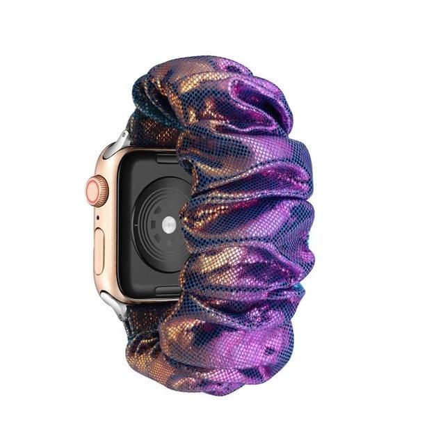 Watchbands Gold purple / 38mm or 40mm Solo Elastic Strap for Apple Watch Scrunchie Band 6 Se 5 3 40mm 44mm Bracelet for IWatch Series 6 5 4 3 38mm 42mm Replacement|Watchbands|