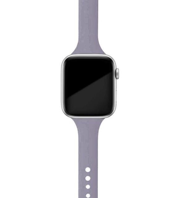 Watchbands Lavender grey / 38mm or 40mm Slim Strap for Apple Watch Band Series 6 5 4 Soft Sport Silicone Wristband iWatch 38mm 40mm 42mm 44mm Women Rubber Belt Bracelet |Watchbands