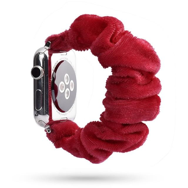 Watchbands 22 Red / 38mm or 40mm Scrunchie Elastic Watch Straps for iwatch Bracelet 6 5 4 3 40 44mm Watchband for Apple Watch 6 5 4 3 2 38mm 42mm Band Christmas|Watchbands