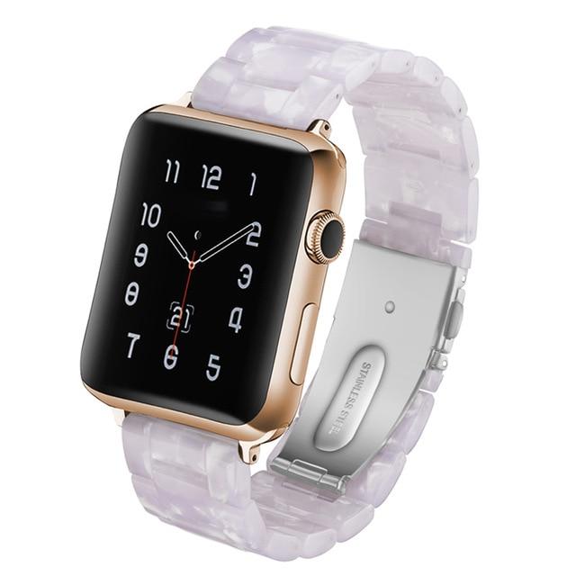 Watchbands Lavender / 38mm / 40mm Copy of Quality Resin Strap Imitation Ceramic Accessories watchband bracelet for apple watch series 6 5 4 Men Women Unisex iWatch 38mm/40mm 42mm/44mm