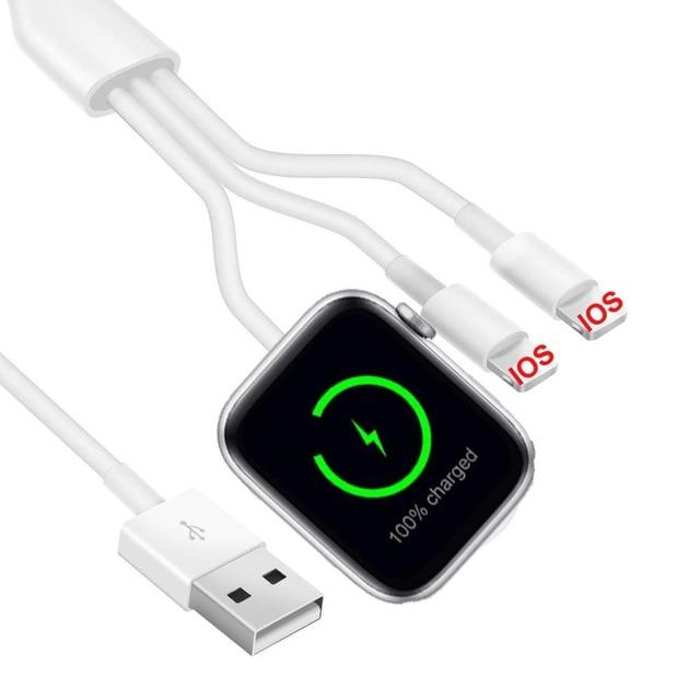 Watch charger 3 in 1 Magnetic Wireless Charger 3 in 1 for Apple Watch Charger 6 5 4 3 SE USB Induction Charging Cable QI Dock Station for Iphone|Watch charger|