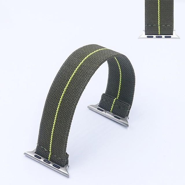Watchbands green yellow / 38 or40mm / S-122mm band length Solo Watch Band for Apple Watch 6 5 4 SE 38mm 40mm Elastic Nylon Loop Strap 42mm 44mm for iwatch 6 5 4 3 Sport Watch Bracelet|Watchbands|