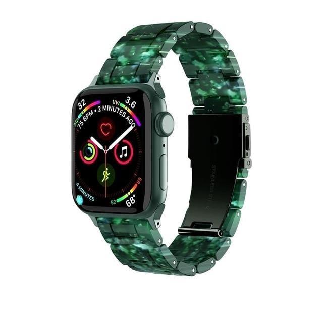 Watchbands Emerald Green / 38mm / 40mm Copy of Quality Resin Strap Imitation Ceramic Accessories watchband bracelet for apple watch series 6 5 4 Men Women Unisex iWatch 38mm/40mm 42mm/44mm
