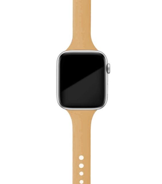 Watchbands Walnut / 38mm or 40mm Slim Strap for Apple Watch Band Series 6 5 4 Soft Sport Silicone Wristband iWatch 38mm 40mm 42mm 44mm Women Rubber Belt Bracelet |Watchbands
