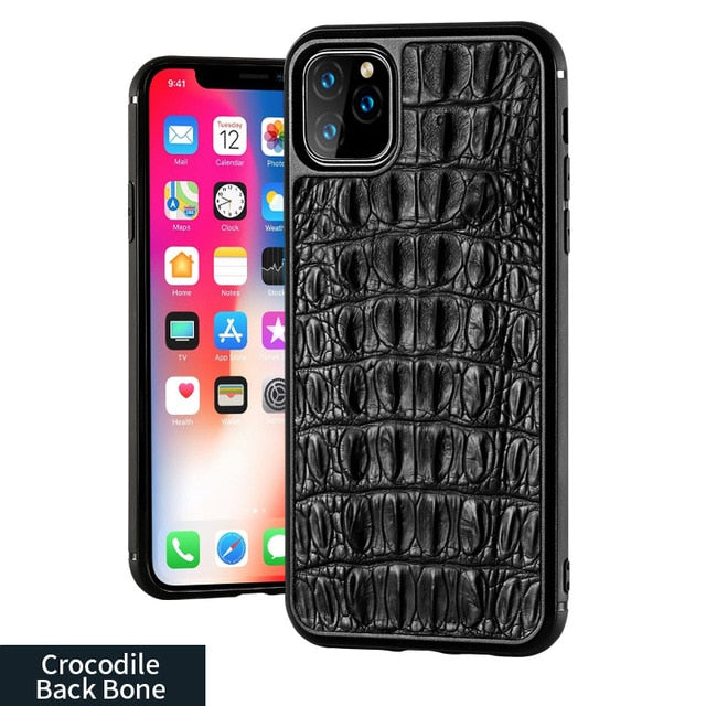 Heavy protective shockproof Real Crocodile case For Iphone 14, 13 pro max 13pro 13 mini Genuine leather cover For iphone 12 pro Max|Phone Case & Covers|