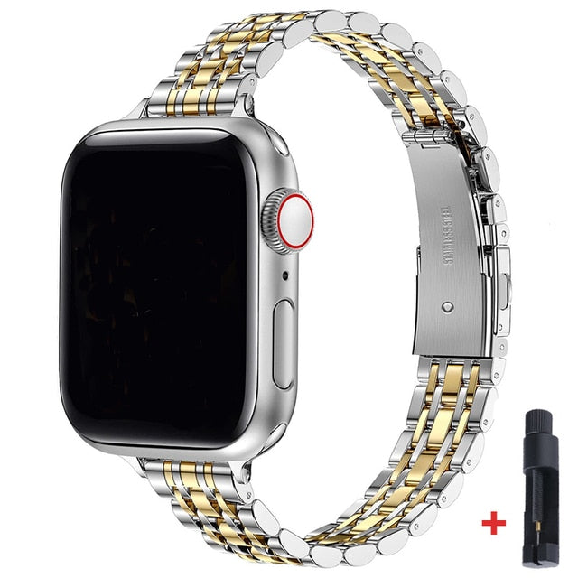 Luxury Women Strap For Apple Watch Ultra 49mm Series 7 8 41mm 45mm band  Mteal Slim Bracelet iwatch 6 5 se 4 3 40 38 42mm 44mm