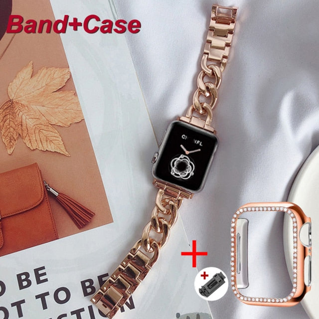 Luxury Women Bracelet for Apple Watch Band Series 7 6 5 High Quality Steel Correas iWatch 38mm 40mm 41mm 42mm 44mm 45mm Wristband |Watchbands|