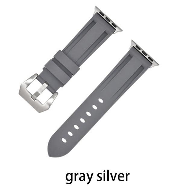 Watchbands gray silver / 38MM or 40MM Camouflage Silicone Strap for Apple Watch 5 4 Band 44 Mm 40mm Sport Watchband Bracelet For IWatch Band 38mm 42mm Series 5 4 3 2|Watchbands|