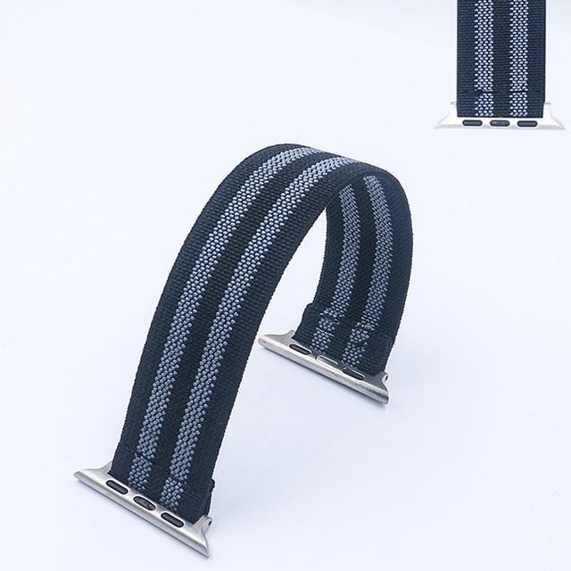 Watchbands gray stripe / 38 or40mm / S-122mm band length Solo Watch Band for Apple Watch 6 5 4 SE 38mm 40mm Elastic Nylon Loop Strap 42mm 44mm for iwatch 6 5 4 3 Sport Watch Bracelet|Watchbands|