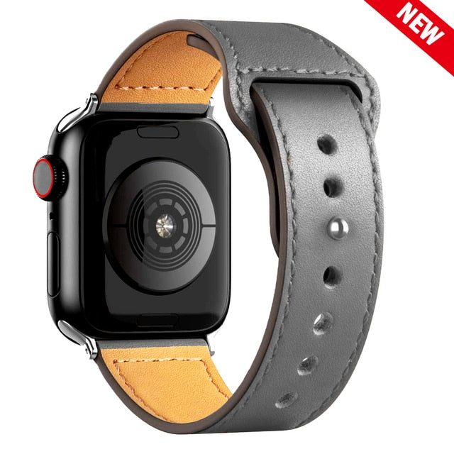 Leather Strap For Apple Watch Band 44mm 45mm 41mm 40mm 42mm 38mm Wristband Belt Bracelet Apple Watch Series 3 4 5 6 Se 7 - Watchbands