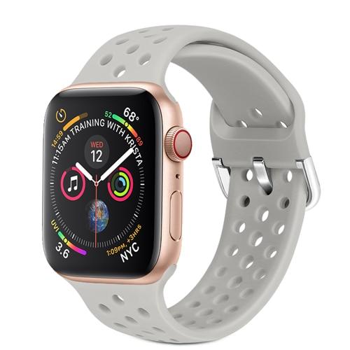 Watchbands Light gray / For 38mm or 40mm Sport Silicone Band for Apple Watch Strap correa apple watch 42mm 38 mm iwatch band 44mm 40mm fashion bracelet watchband 5 4 3 2|Watchbands|