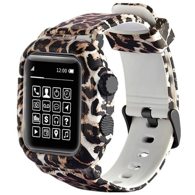 Watchbands Leopard / 42mm Dive Waterproof Sport Strap Case Cover, Apple Watch Band Series 6 5 4