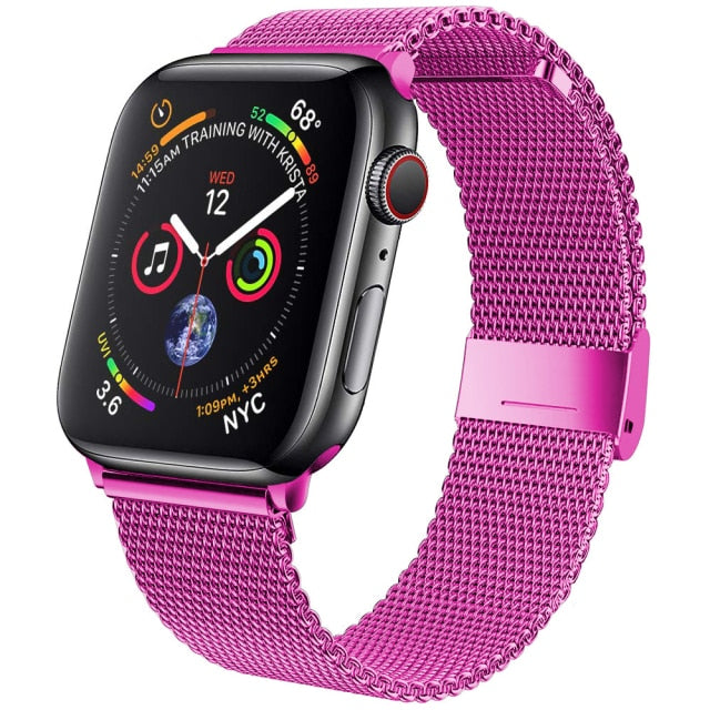 Apple Series 7 6 5 4 Premium Steel Metal Milanese Loop Strap Bracelet