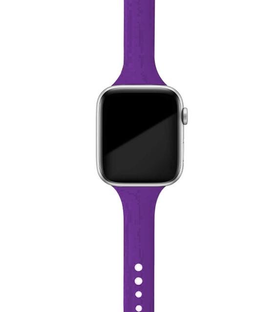 Watchbands Purple / 38mm or 40mm Slim Strap for Apple Watch Band Series 6 5 4 Soft Sport Silicone Wristband iWatch 38mm 40mm 42mm 44mm Women Rubber Belt Bracelet |Watchbands