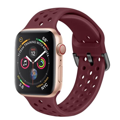 Watchbands Dark red / For 38mm or 40mm Sport Silicone Band for Apple Watch Strap correa apple watch 42mm 38 mm iwatch band 44mm 40mm fashion bracelet watchband 5 4 3 2|Watchbands|