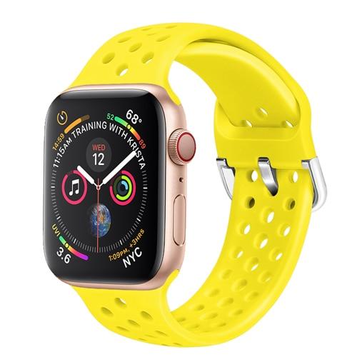 Watchbands Shiny yellow / For 38mm or 40mm Sport Silicone Band for Apple Watch Strap correa apple watch 42mm 38 mm iwatch band 44mm 40mm fashion bracelet watchband 5 4 3 2|Watchbands|