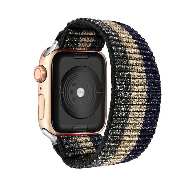 Watchbands Khaki black / 38mm 40mm S-M Elastic Nylon Solo Loop Strap for Apple Watch Band 6 38mm 40mm 42 mm 44 mm for Iwatch Series 6 5 4 3 2 Watch Replacement Strap|Watchbands|