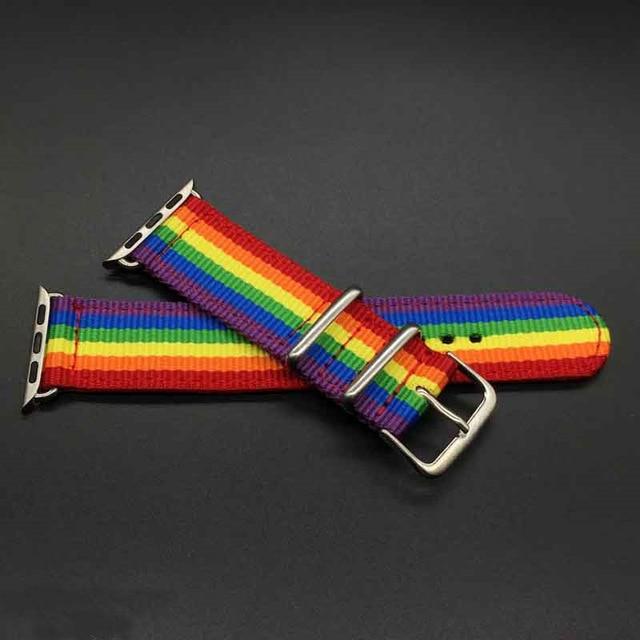 Watchbands Rainbow A2 / For 38mm - 40mm Nylon strap For apple watch band 44 mm 30mm iwatch band 38mm 42mm rainbow Sport bracelet for apple watch series5 4 3 Accessories|Watchbands|